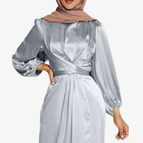 Satin Wrap Dress - Picture 1 of 2